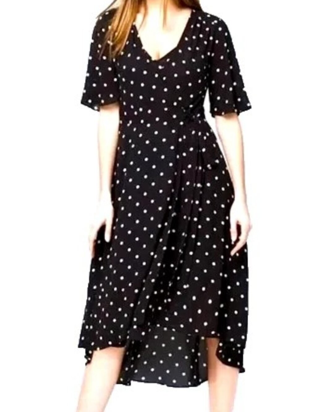 WHBM High Low Low Faux Wrap Dress Size XS with Slip Dress